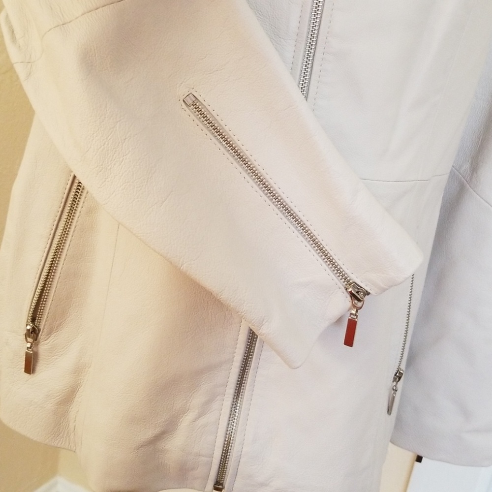 Cream Colored Leather Jacket. - image 2